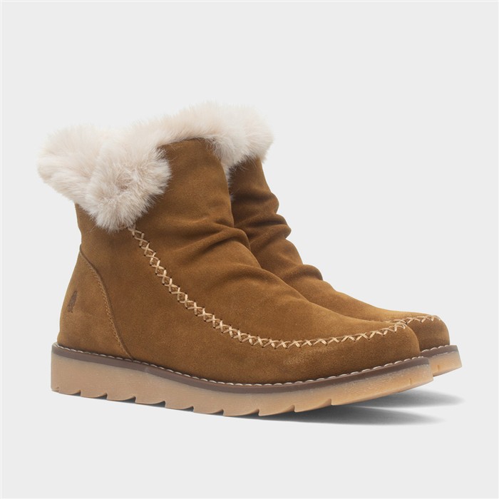 Moira Womens Tan Suede Zip Up Boot