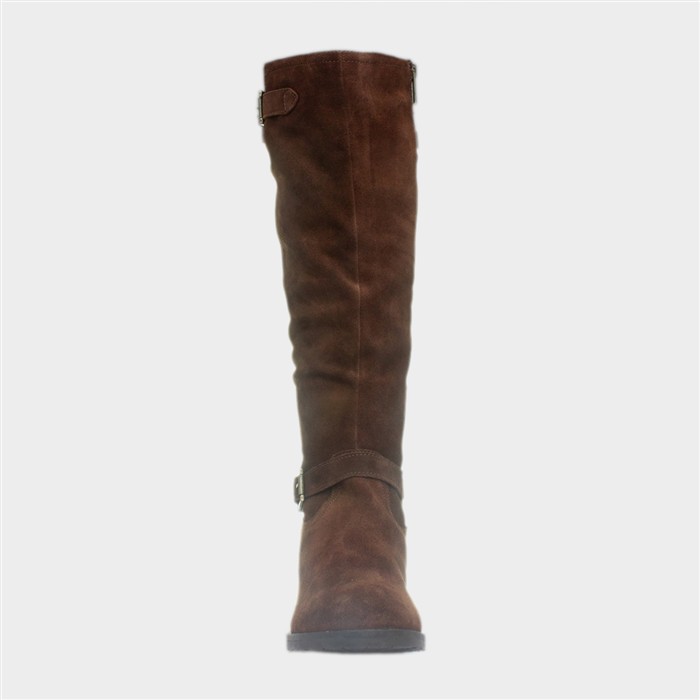 Heidi Womens Brown Suede Buckle Boot