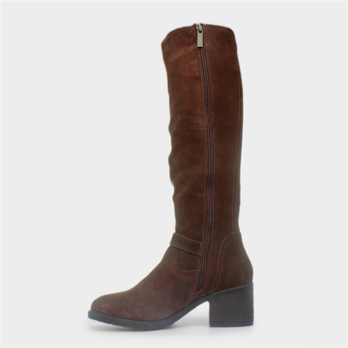 Heidi Womens Brown Suede Buckle Boot