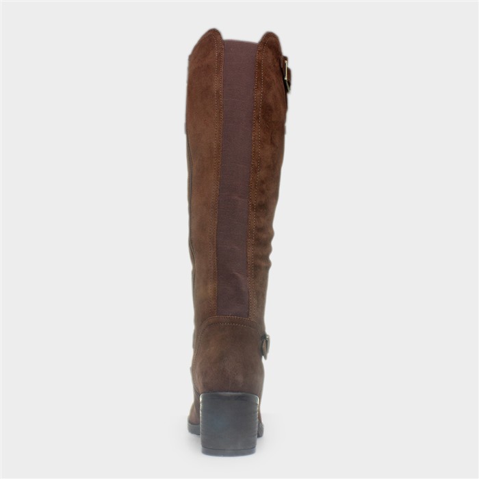 Heidi Womens Brown Suede Buckle Boot