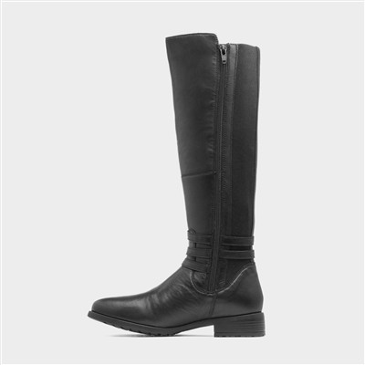 Vanessa Womens Black Leather Boot