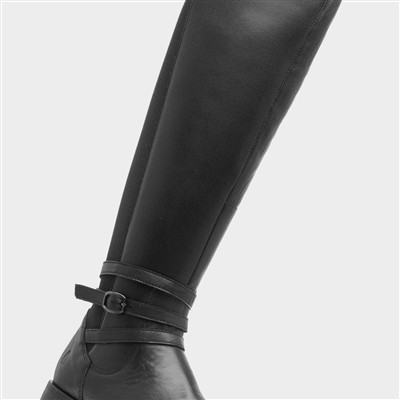 Vanessa Womens Black Leather Boot