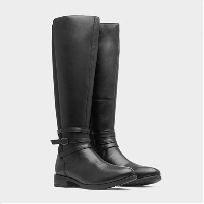 Vanessa Womens Black Leather Boot