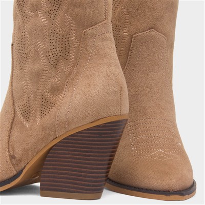 Carter Womens Taupe Cowboy Boot