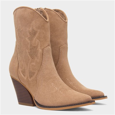Carter Womens Taupe Cowboy Boot