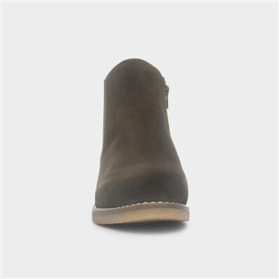 Maddy Wide Brown Ankle Boots