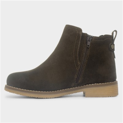 Maddy Wide Brown Ankle Boots
