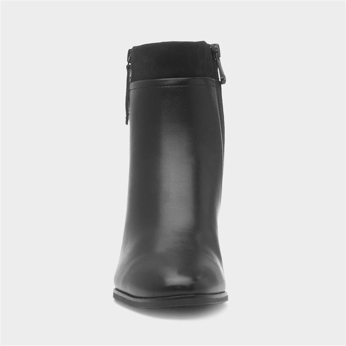 Womens Black Vegan Heeled Ankle Boot