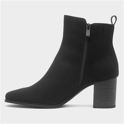 Womens Black Vegan Diamante Boot