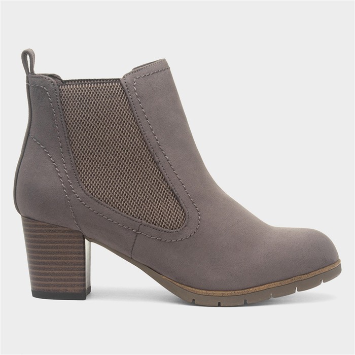 Marco Tozzi Women's Grey Pepper Heeled Pull On Boot Size 42