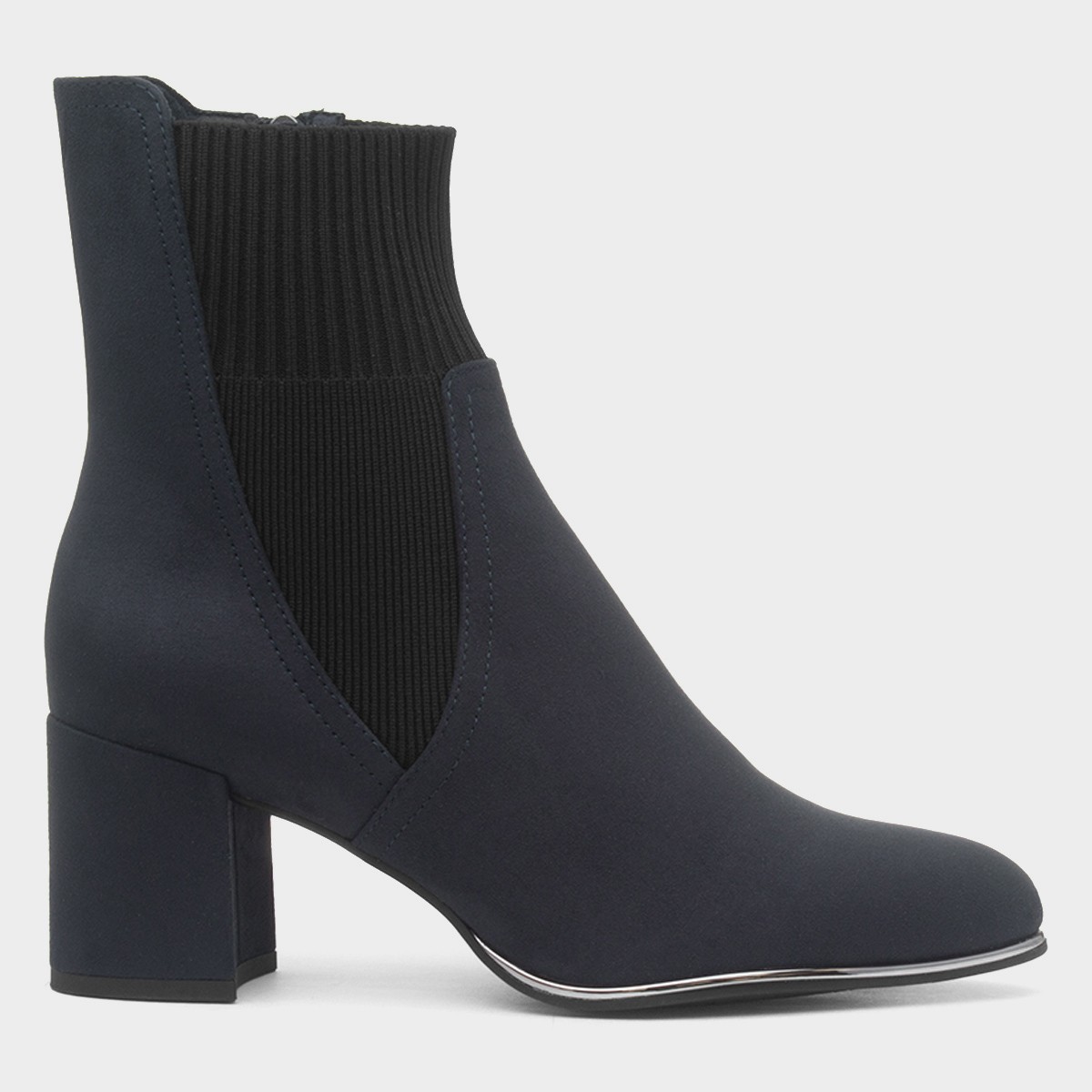 Womens Navy Heeled Ankle Boot