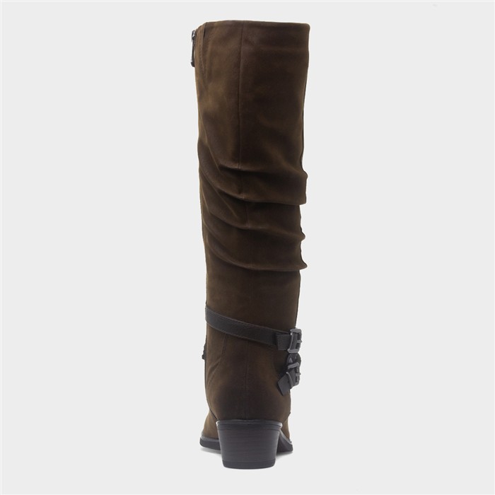 Womens Brown Knee High Vegan Boot
