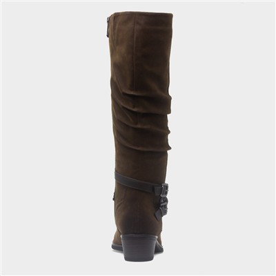 Womens Brown Knee High Vegan Boot