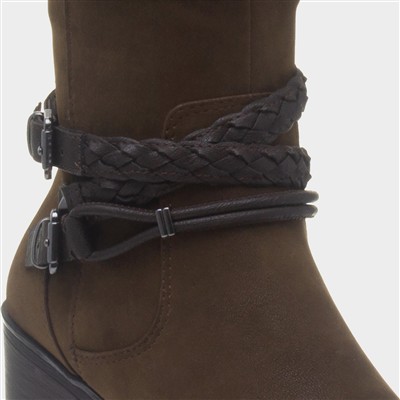 Womens Brown Knee High Vegan Boot