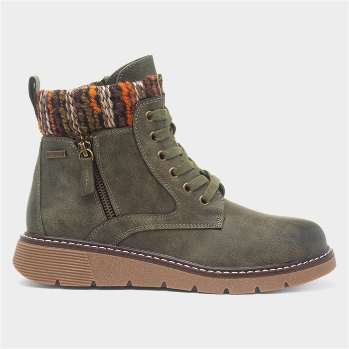 California Womens Olive Wide Fit Boot