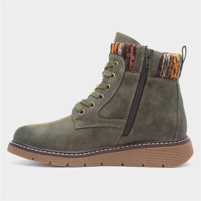 California Womens Olive Wide Fit Boot