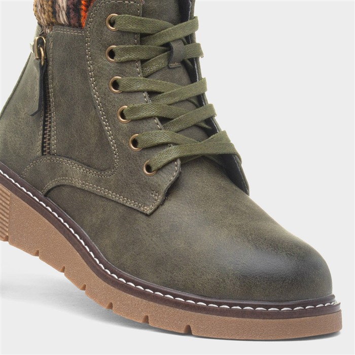 California Womens Olive Wide Fit Boot