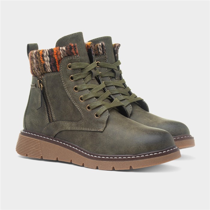 California Womens Olive Wide Fit Boot