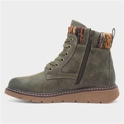 California Womens Olive Wider Fitting Boot