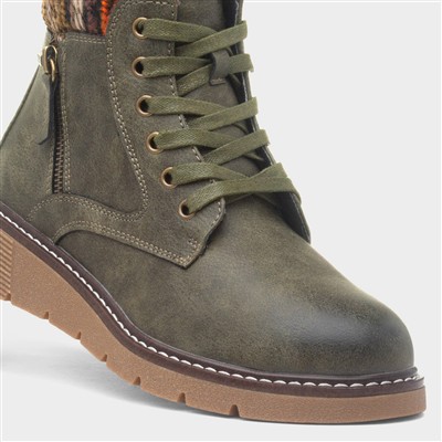 California Womens Olive Wider Fitting Boot