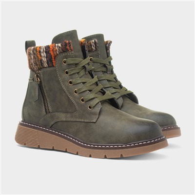 California Womens Olive Wider Fitting Boot