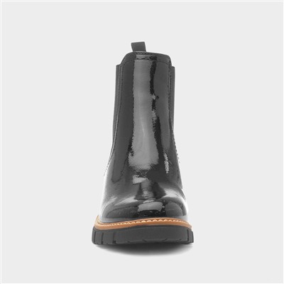 Peace Womens Black Patent Chelsea Boot