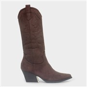 Krush Sofia Dark Brown Cowboy Heeled Boot (Click For Details)
