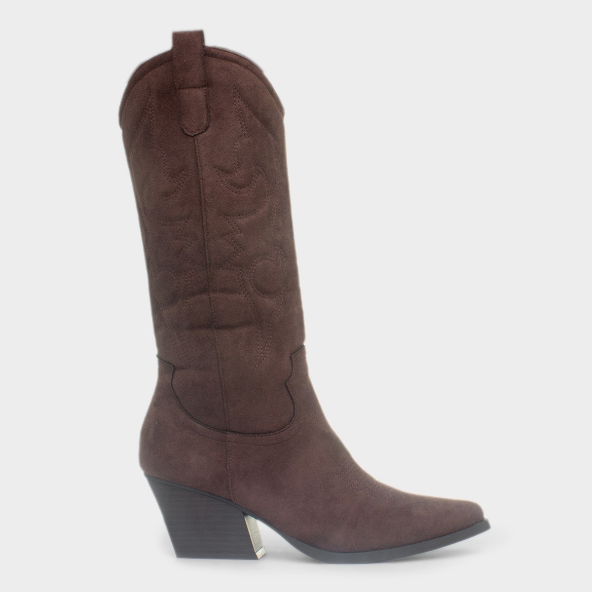 Sofia Dark Brown Cowboy Heeled Boot