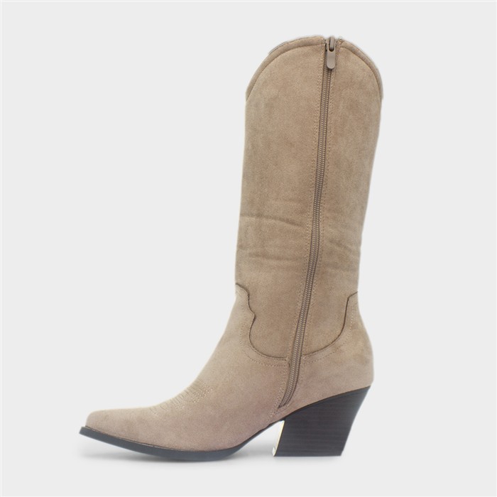 Sofia Womens Sand Brown Wide Fit Boots