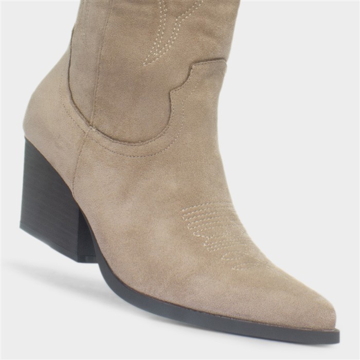 Sofia Womens Sand Brown Wide Fit Boots