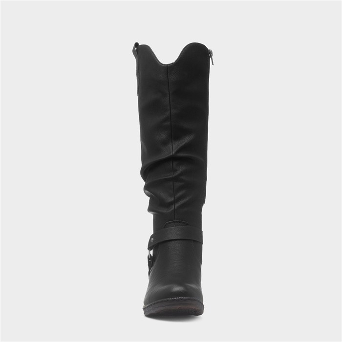 Corrales Womens Black Cowboy Calf Boot