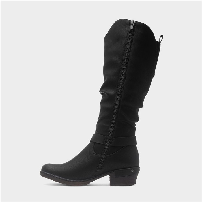 Corrales Womens Black Cowboy Calf Boot