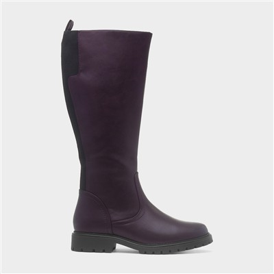 Verbena Womens Purple Knee High Boot