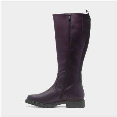 Verbena Womens Purple Knee High Boot