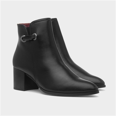 Heather Womens Black Heeled Boot