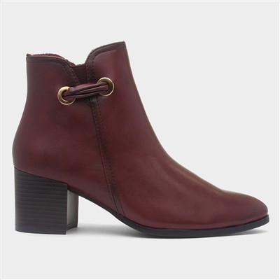 Heather Womens Wine Heeled Boot