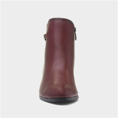 Heather Womens Wine Heeled Boot