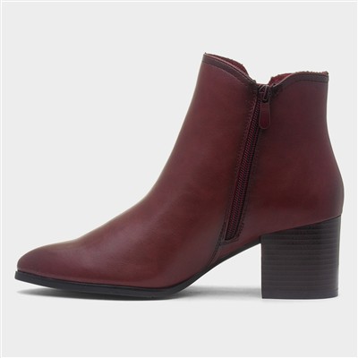 Heather Womens Wine Heeled Boot