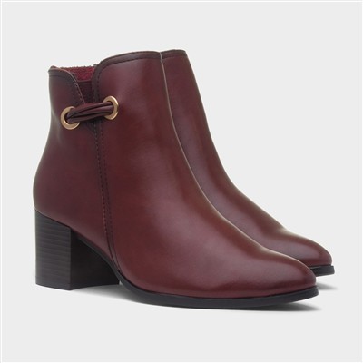 Heather Womens Wine Heeled Boot