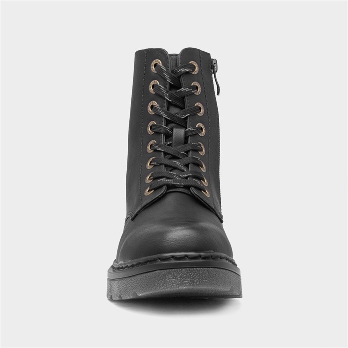 Justina2 Womens Black Lace Up Boot