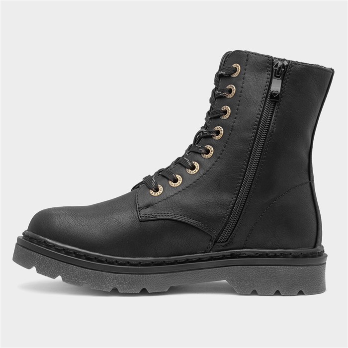 Justina2 Womens Black Lace Up Boot