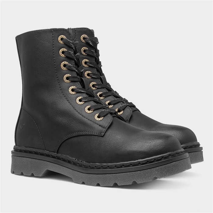 Justina2 Womens Black Lace Up Boot