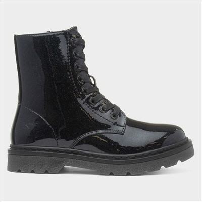 Justina2 Womens Black Glitter Boot