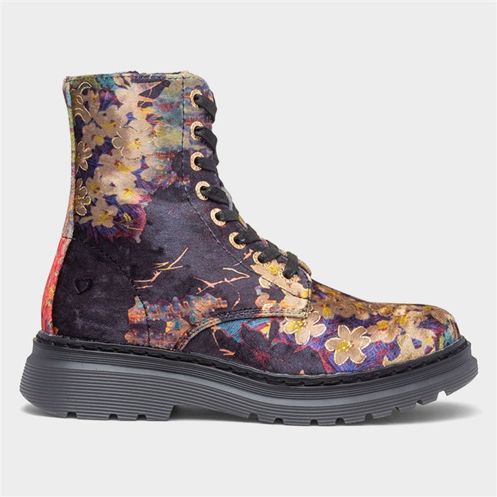 Lotte Womens Multi Floral Ankle Boot