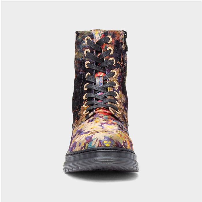 Lotte Womens Multi Floral Ankle Boot