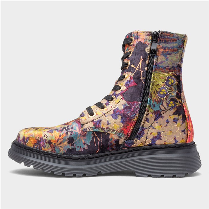Lotte Womens Multi Floral Ankle Boot