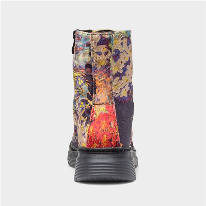 Lotte Womens Multi Floral Ankle Boot