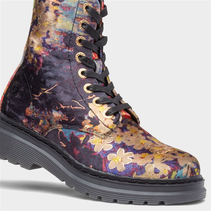 Lotte Womens Multi Floral Ankle Boot