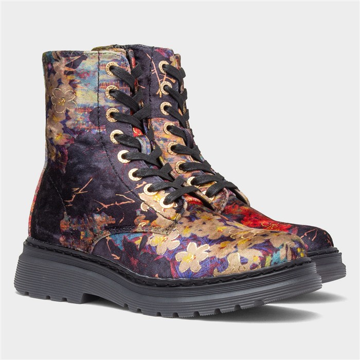 Lotte Womens Multi Floral Ankle Boot