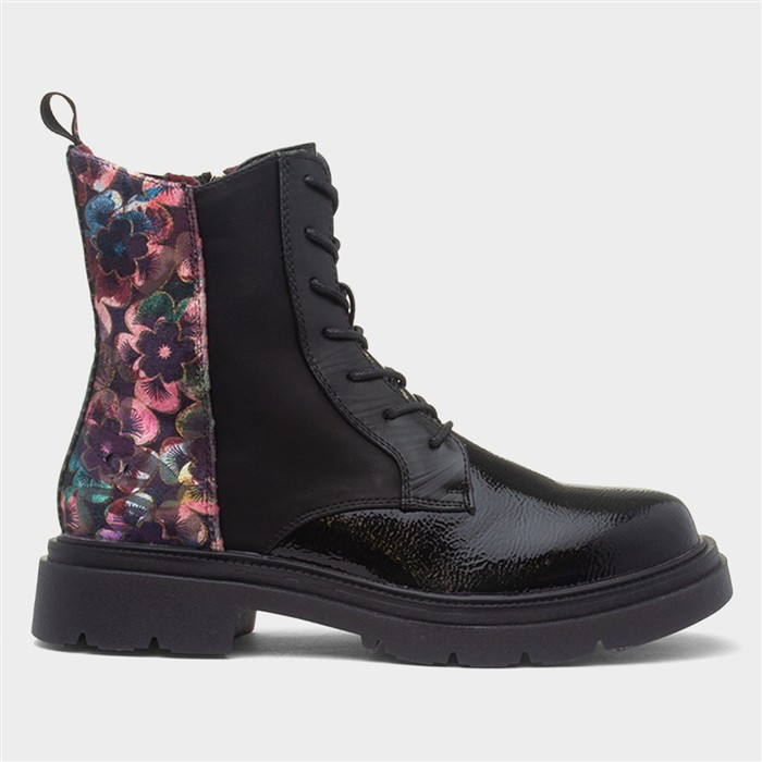 Portia Womens Black Floral Boot